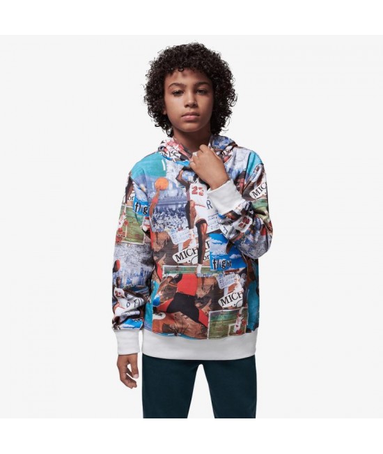 NIKE JORDAN  MJ BRKLYN AOP FT PO ERKEK ÇOCUK SWEATSHIRT